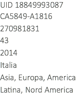 UID 18849993087
CA5849-A1816
270981831
43
2014
Italia
Asia, Europa, America Latina, Nord America