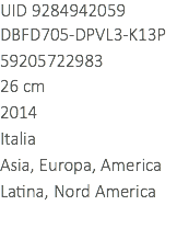 UID 9284942059
DBFD705-DPVL3-K13P
59205722983
26 cm
2014
Italia
Asia, Europa, America Latina, Nord America